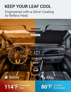Proadsy 2026 Upgrade Windshield Sun Shade Custom Fit 2018-2025 2026 Nissan Leaf Foldable Front Sunshade Protector Sun Visor Blocks UV Rays Keep Car Cooler