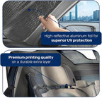 GENANY Windshield Sun Shade for Electric Vehicle (59x37 inches), Sun Shade Windshield, Shades for Front Windows, Sunshade for Car Windshield, Xmas Auto Gift, Car Decor