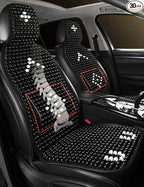 Wood Beaded Car Seat Cover Massaging Breathable Cooling Natural Wood Bead Cushion Universal Fit for Sedan, SUV & Truck. The Ergonomic Lumbar Support Can Relieve Painful from Long Trips