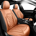 Fit HRV Car Seat Covers Compatible with Honda HRV 2016-2025 2026, Premium Leather Breathable, Wear Resistant, Airbag Compatible, All-Weather Protection & Full Coverage, 2 Front Seat Brown