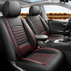 Fit RAV4 Car Seat Covers Set for Toyota RAV4 2019 2020 2021 2022 2023 2024 2025 LE,XLE,XLE Premium Limited Automotive Cushion Protector Replacement, Waterproof Faux Leather(Full Set,Black&Red)
