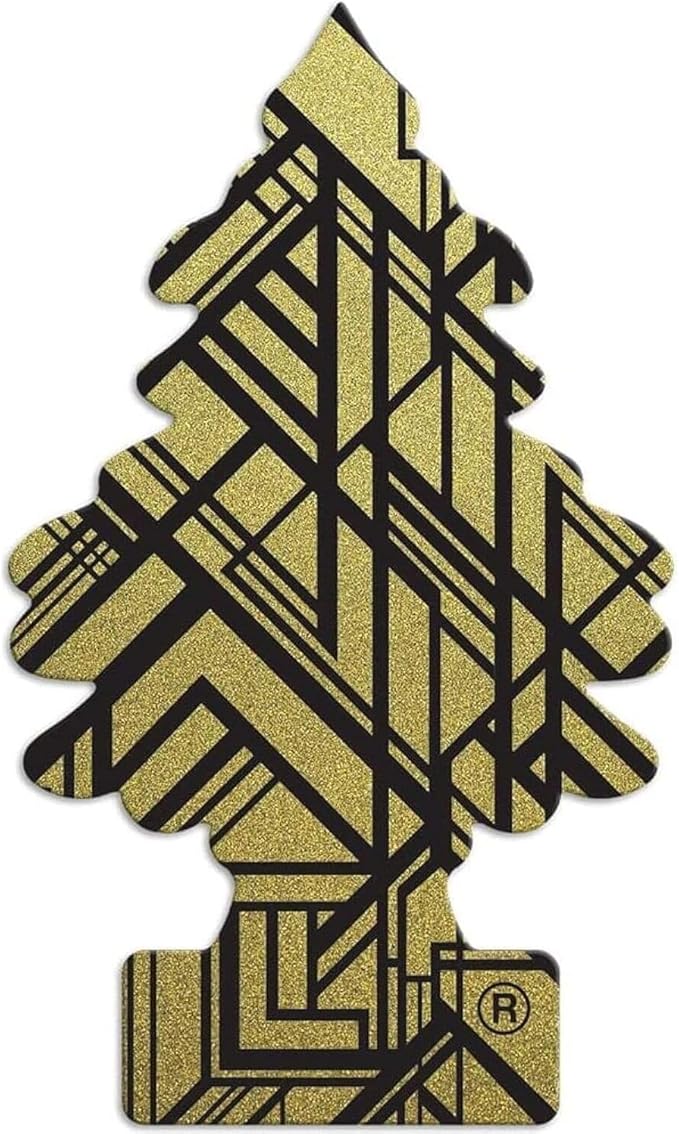 LITTLE TREES Car Air Freshener Hanging Paper Tree, Provides Long Lasting Scent for Car or Home, GOLD Multicolor