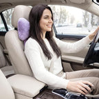 Macarrie 2 Pcs Car Neck Pillow Plush Butterfly Bow Car Headrest Pillow Comfortable Seat Neck Support Cute Head Rest Accessories for Driving Travel Driver Chair Girl Style Interior Decor (Purple)
