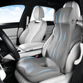 Coverado Memory Foam Car Seat Cushion and Lumbar Support Headrest Pillow, 2-in-1 Integrated Ergonomic Back Support Neck Pillow, Breathable Seat Cushion for Sciatica Back Tailbone Pain Relief, Gray