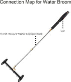 Tool Daily Dual-Function Undercarriage Cleaner with Swivel Wheel, Surface Cleaner for Pressure Washer, Underbody Car Wash Water Broom, 16 Inch, 4000 PSI