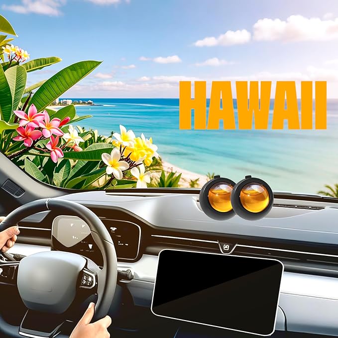 Car Air Freshener Vent Clips, Hawaiian Scent, 6 Pack, Long Lasting Scent Up to 180 Days