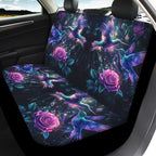 KEIAHUAN Purple Rose Hummingbird Car Seat Covers Full Set Car Front/Rear Seat Cover Universal Size Fit for Truck SUV Sedan Van for Women