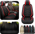 Car Seat Covers for Fiat 500 2012-2019, Premium Nappa Leather Car Seat Cover, Stylish Sport Seat Covers， Automobile Seat Cover Sets.(Standard 5 Seats/Black Red)