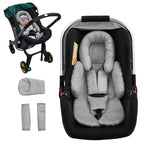 Baby Car Seat Head Support for Doona Stroller, Thickened Infant Carseat Head Support with 3 Strap Covers, Reversible Car Seat Insert for Newborn, Baby Car Seat Cushion with Filled Natural Cotton