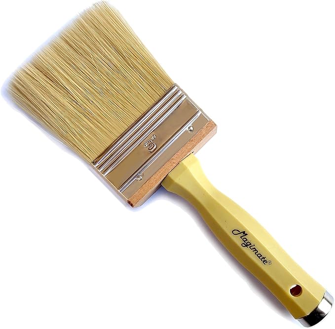3 Inch Block Stain Brush, Thick Paint Brush, Fence Deck Stain Applicator, Soft Bristle Brush for Emulsion, Dusting, Household Utility Staining Brushes by Magimate