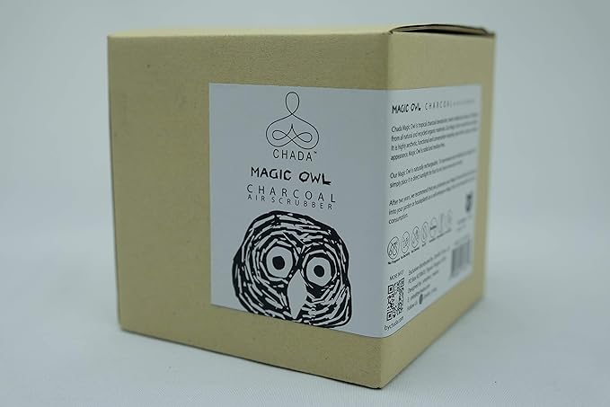 Chada Magic Owl Activated Charcoal Deodorizer - Natural Odor Eliminator, No Chemicals, Absorbs Smoke, 270g
