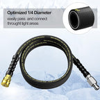 POHIR Pressure Washer Whip Hose - 10 FT, 4200PSI, Replacement Hose Reel Connector, Short Power Washer Hose with 3/8'' Quick Connect, Steel Wire Braid Pressure Hose