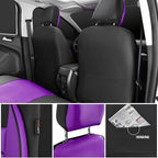 CAR PASS Leather Car Seat Covers Front Seats Only, Universal Fit 3D Foam Support Car Seat Covers for Trucks Vans SUVs Comfortable Automotive Interior Airbag Compatible 2 Pieces (Black Purple