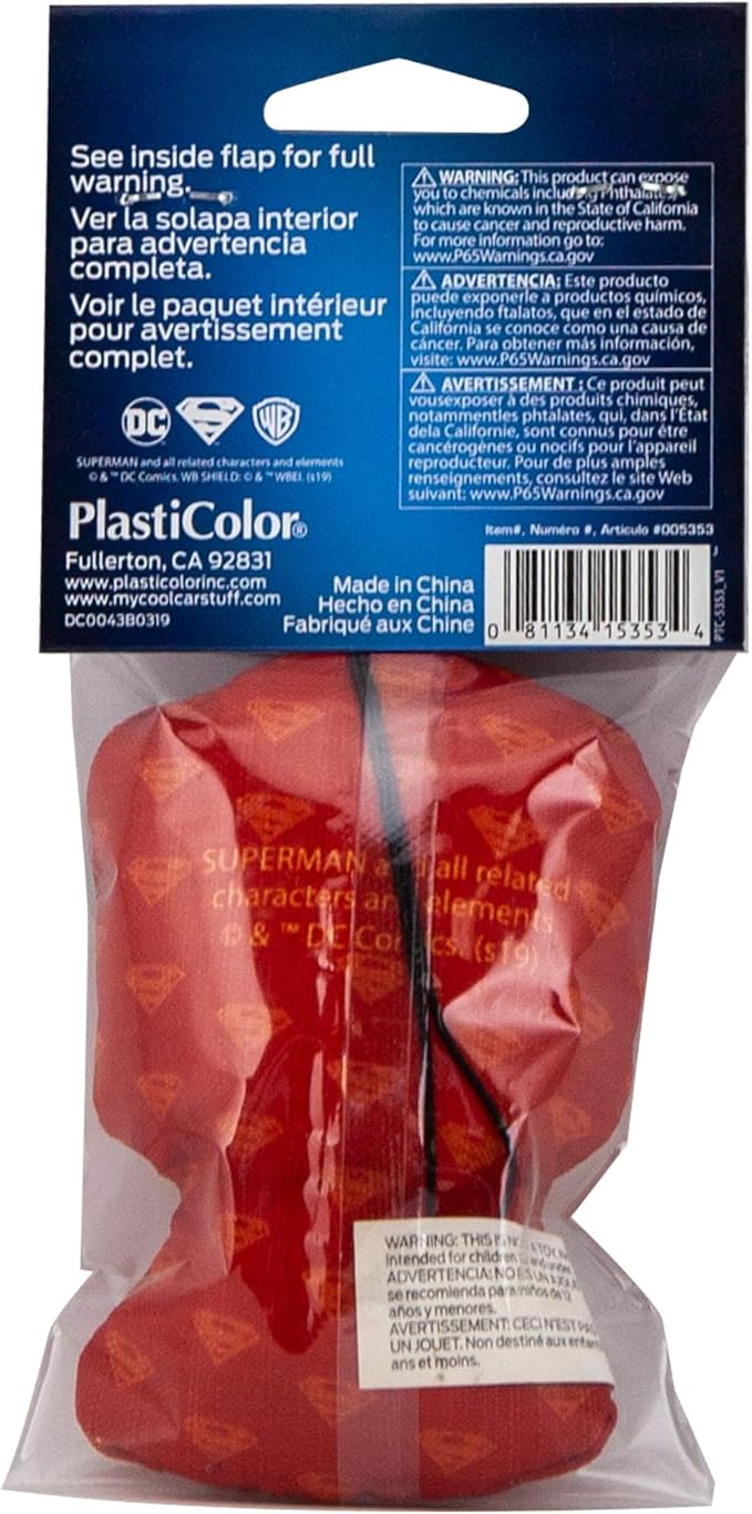 Plasticolor 005353R01 Superman Sachet Style Air Freshener for Car Truck or SUV