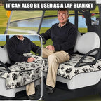 Biyejit Golf Cart Seat Covers with 4 Pockets Golf Cart Seat Towel Blanket Fits 2-Seat Golf Carts, Golf Cart Accessories