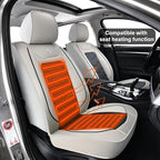 Gray Car Seat Covers Complete Set, Universal Car Seat Covers for Cars, Premium Waterproof Leather, Protect & Upgrade Car Interiors, Airbag Compatible, Easy to Install & Clean Up