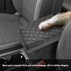 SXCY for 2024 2025 2026 VW Taos Armrest Cover for Volkswagen Taos 2024 2025 2026 Accessories 2022 2023 2024 2025 2026 Taos Center Console Cover 2024-2026 Taos Middle Console Cover (Black Leather Pad)