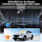 Custom Fit HR-V Windshield Sunshade for 2021 2022 2023 2024 2025 2026 HR-V (LX Sport EX EX-L) Accessories Front Window Cover for Windshield Sun Visor Protector 210T Reflective Blocks UV Keep Cool