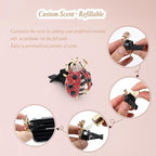 Ladybug Car Accessories,2pcs Red Bling Lady bug Air Vent Clips Car Air Freshener,Cute Dashboard Decorations Gift for Women,Girly Refillable Diffuser with Felt Pads