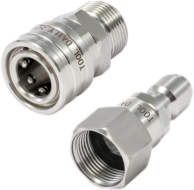Tool Daily Pressure Washer Adapter Set with Swivel, M22 14mm to 3/8" Quick Connect, Stainless Steel Quick Disconnect Swivel for Power Washer Hose, 5000 PSI