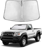 EcoNour Windshield Sunshade Compatible for Toyota Tacoma 2005-2013 2014 2015 SR, SR5, TRD (Sport, Off-Road, Limited, TRD Pro) Sun Visor for Front Window Sun Shade Cover, UV Protector, Car Accessories