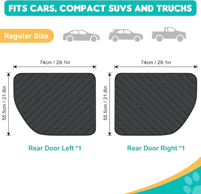 Dog Car Door Protector, 2 Pack Oversized Thickened Door Protectors for Dogs and Pets, Scratch-Resistant, Waterproof, Stain-Resistant Door Covers for Car/SUV/Truck, Universal Size