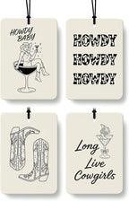 Western Cowgirl Cocktail Cologne Car Air Freshener 4 Pcs, Trendy Cowgirl Boots Cocktail Hanging Air Freshener for Cars Bathroom Dorm Books Decor, Western Accessories Gifts for Women Girls