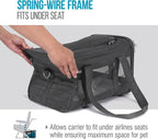 Sherpa Pet Carrier Airline Approved with Spring Wire Frame - Cat Carrier and Dog Carriers for Airline Travel and Vet Visits, Mesh Ventilation, Locking Zippers - Charcoal Grey, Large