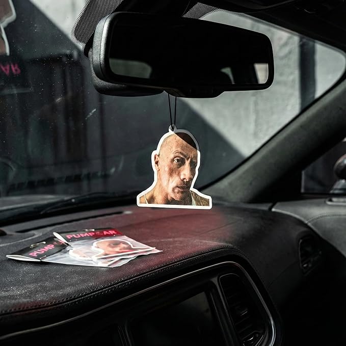 PumpCar 2 pieces Dwanye "The Rock" Johnson double-sided hanging vanilla-scented car air freshener Cool for rearview mirror Car Interior Accessories Household Gifts