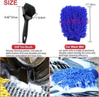 8Pcs Wheel Tire Brush Set, Wheel Brushes for Cleaning Wheels Tire Rim, Soft Wheel Cleaner Brush, Bendable & Durable Car Wheel Rim Detailing Brush for Cleaning Spokes, Fenders, Engines