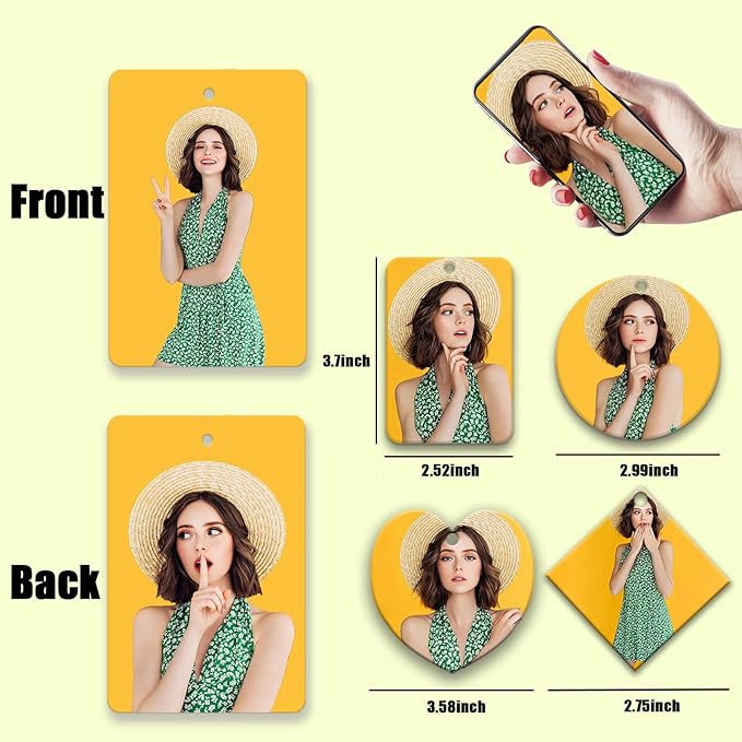 3Pcs Custom Air Freshener with Picture - Photo Air Freshener for Car, Double-sided Customized Photo/Logo Air Freshener, Car Scents Air Freshener - Unique Customizable Gifts