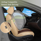 Breathable Car Seat Covers for Honda HR-V/HRV 2016-2025 2026, Front Seats, Perforated Leather, Seat Protector, Interior Trim for Honda HRV Accessories (Beige&Brown)