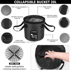AUTODECO 44Pcs Car Wash Detailing Kit Cleaning Kits with Foam Gun Sprayer Wash Mop with Long Handle Collapsible Bucket Large Wash Mitt Towels Complete Interior Exterior Car Washing Supply Set Black