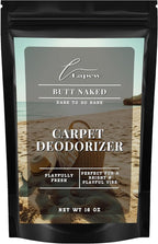 Lapew Butt Naked Carpet Deodorizer Powder - Pet Safe Freshener for Vacuuming | Scented Odor Eliminator for Home | 16 oz