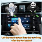 Tallew 2 Pack Car Air Freshener Cute Dog & Panda Car Vent Clip Diffuser with Rotating Propeller Outlet Vent Easy to Install Included 2 Scents Aroma Tablets Aromatherapy Ornament Auto Accessories