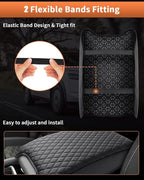 Shademax Custom Fit for Center Console Cover Nissan Pathfinder 2025 2024 2023 2022 2026 Armrest Cushion Pad Cover PU Leather Pathfinder Accessories Anti-Scratch Black