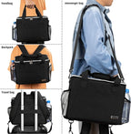 BAGLHER Dog Travel Bag Backpack Pet Supplies Backpack Pet Accessories Storage Bag 5-Piece Set With Shoulder Strap 2 Lined Pet Food Containers 4 Foldable Feeding Bowls Essential Kit for Pet travel