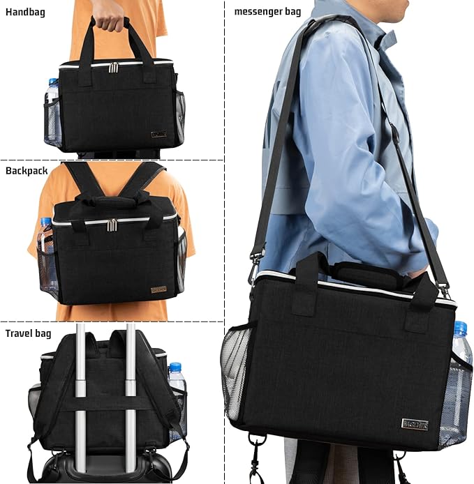 BAGLHER Dog Travel Bag Backpack Pet Supplies Backpack Pet Accessories Storage Bag 5-Piece Set With Shoulder Strap 2 Lined Pet Food Containers 4 Foldable Feeding Bowls Essential Kit for Pet travel