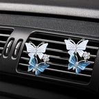 1PC Car Air Fresheners Vent Clips, Cute Dual Butterfly Diamond Rhinestone Car Vent Clip, Air Outlet Perfume Diffuser, Sparkly Bling Car Interior Decoration Accessories for Girls Women
