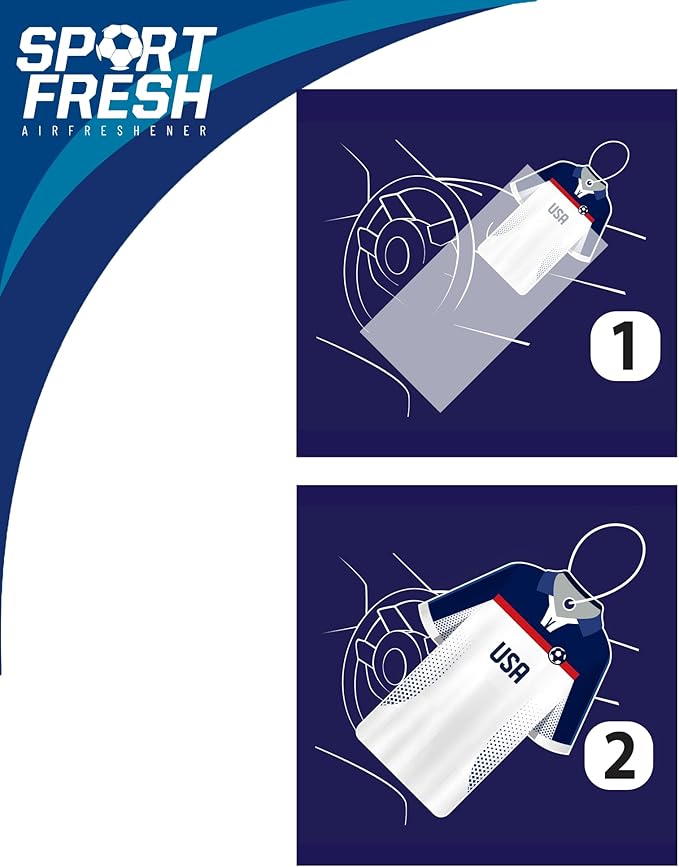 Car Air Freshener Assorted 12 Pack Fan Team Jersey USA|MEXICO|COLOMBIA|BRAZIL ARGENTINA|VENEZUELA Long- Lasting (Team USA, Mix 3 Bubble Gum, 3 New Car,3 Vanilla Black,3 Crystal Black)