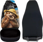 Funny Car Seat Cover Front Seats Only,Sloth Driver Front Bucket Seat Cover Decorative Vehicle Cushion Seat Cover Set,Automotive Accessories Interior Decoration