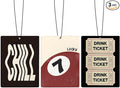 Trendy Retro Air Freshener for Car, Funky Y2K Drink Ticket Lucky 7 Ball Chill Air Freshener Hanging 3 Pcs for Cars Closet Drawer or Books, Vintage Cute Car Accessories Mirror Decor for Women Men