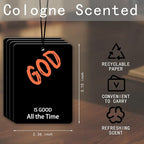 God Is Good Car Air Freshener 4 Pcs, Christian Religious Quote Scented Hanging Decor for Women Men, Vehicles Home Church, Faith Based Mirror Gift