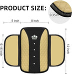 NBTEPEM Bling Crown Car Center Console Armrest Cover, Leather Middle Console Cover Cushion with 2 Storage Bags, Car Armrest Storage Box Interior Accessories for Most Vehicles(Beige)