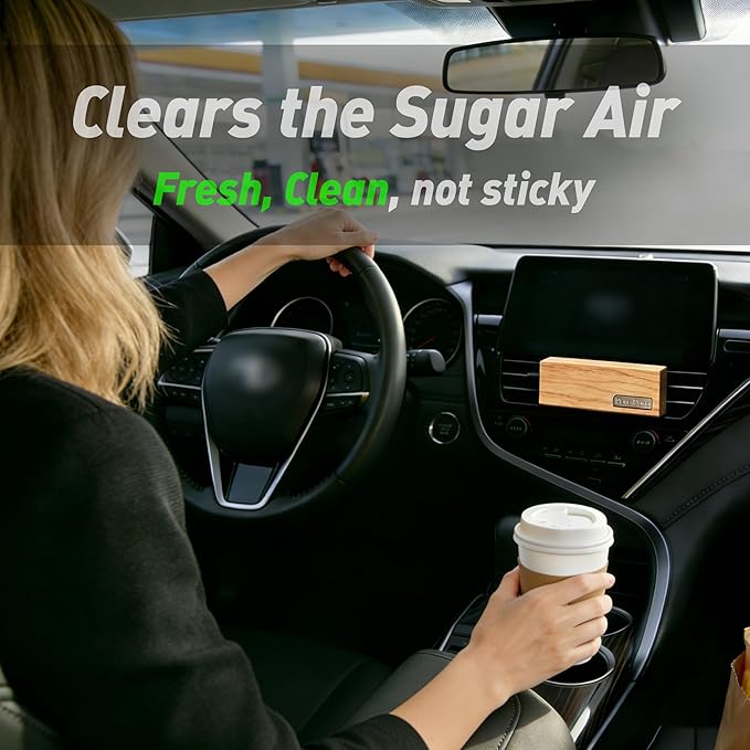 4 Packs Citrus Scented Natural Wood Vent Clips,【Brighten Cabin Mood】 Odor Refresh Car Scents Air Freshener Refills, Long Lasting Fragrance Diffuser, SUV Essentials Gift for Women