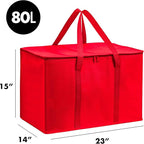 Carrywell (Not Made In China) Insulated Food Delivery and Catering Bags 2-Pack, XXXL Pizza Delivery and Reusable Warming Bag, Thermal Insulation Tote for Hot and Cold Food, Doordash