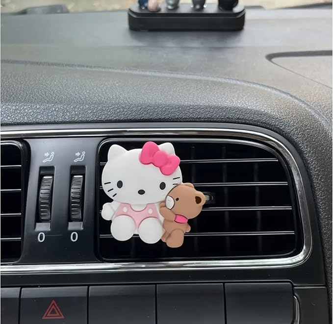4 Pcs Cute Cartoon Car Air Vent Clip Decorations – Kawaii Car Air Fresheners, Interior Accessories for Women and Men – Cool Car Dashboard Decor, Personalized Gift