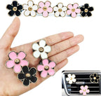 6pcs Car Air Freshener Perfume Clip, Daisy Flower Car Decoration Automotive Dashboard Outlet Air Vent Clip Decor Charm Interior Accessories for Girls Women(3 cm, 3.3 cm, Black, Pink, White)