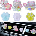 Cute Cat Air Freshener Vent Clips, 6Pcs Cat Paw Decorative Vent Clips, Car Air Conditioner Clip Automotive Interior Decoration for Cars【Fragrance-Free Aromatherapy Tablets, Add Your Own Scent】