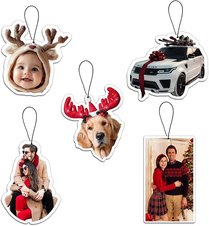 Custom Air Fresheners with Picture - Personalized Air Freshener for Car with Funny Face - Customized Photo Hanging Car Air Freshener - Personalized Cute Deco Gifts for Car Home